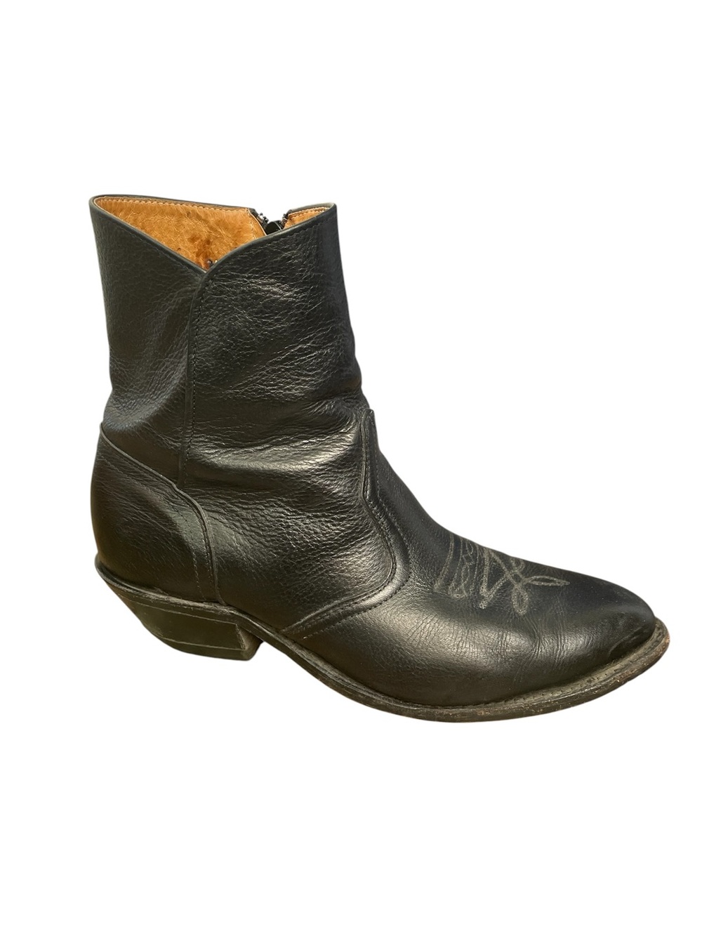 SILVER REBEL Vintage Black Leather Men’s Cowboy Western Ankle Boots 8.5 EEE